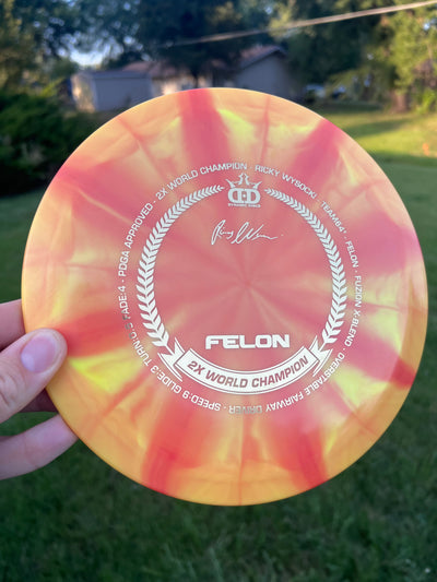 Dynamic Discs Fuzion X-Blend Felon Fairway Driver with Ricky Wysocki Celebration 2X World Champion Stamp - Speed 9