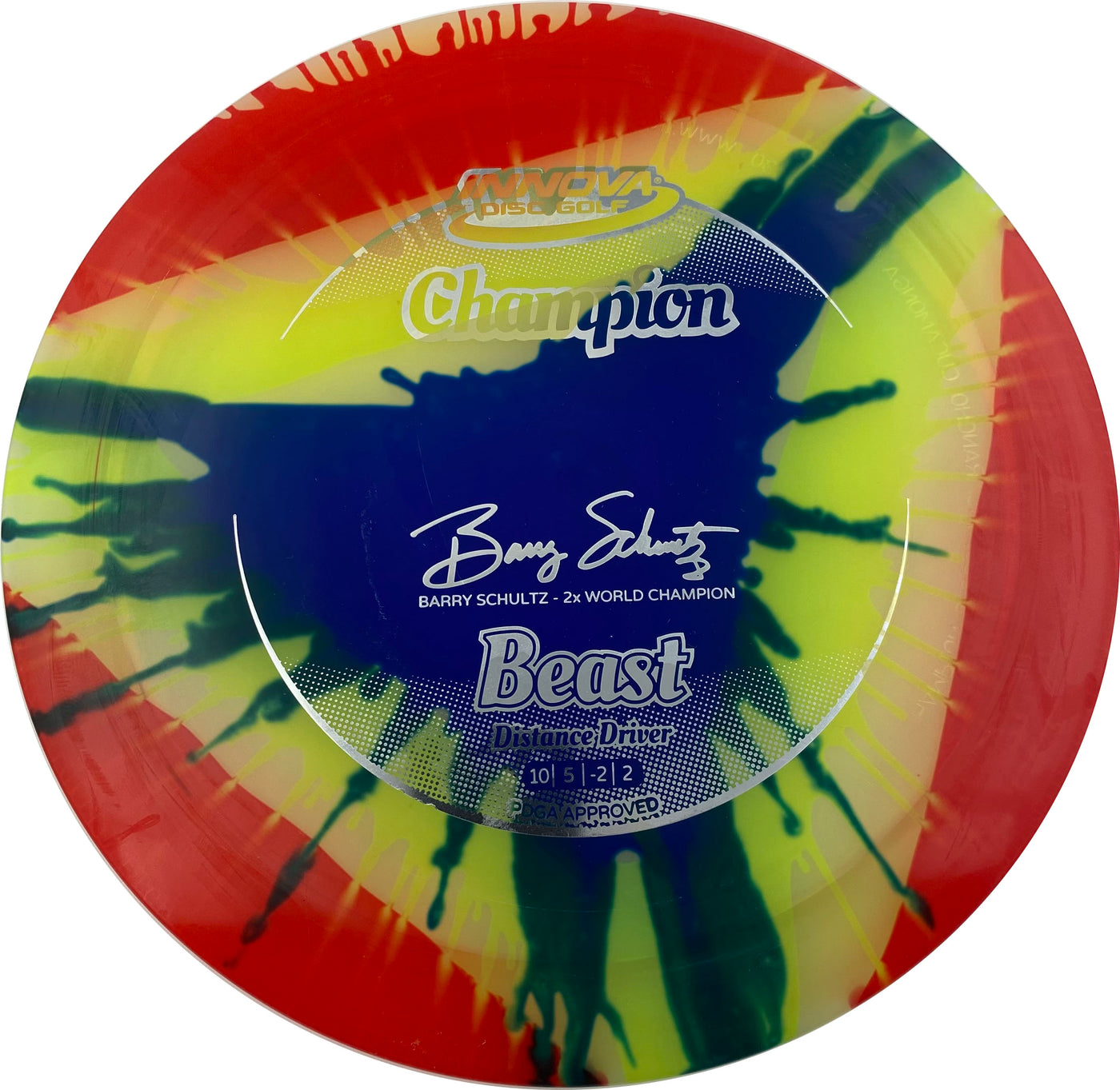 Innova Champion I-Dye Beast Distance Driver with Barry Schultz 2x World Champion Signature Stamp - Speed 10