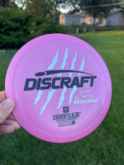 Discraft Titanium Undertaker Fairway Driver with First Run - Paul McBeth 4x World Champion Stamp - Speed 9