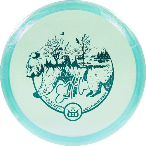 Dynamic Discs Lucid-X Chameleon Glimmer EMAC Truth Midrange with EMcC 2020 Fundraiser Woodland Bear Team Series V2 Stamp - Speed 5