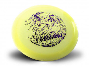 Innova Champion Glow Firebird Distance Driver with Andrew Marwede 2021 Team Champion Series Stamp - Speed 9