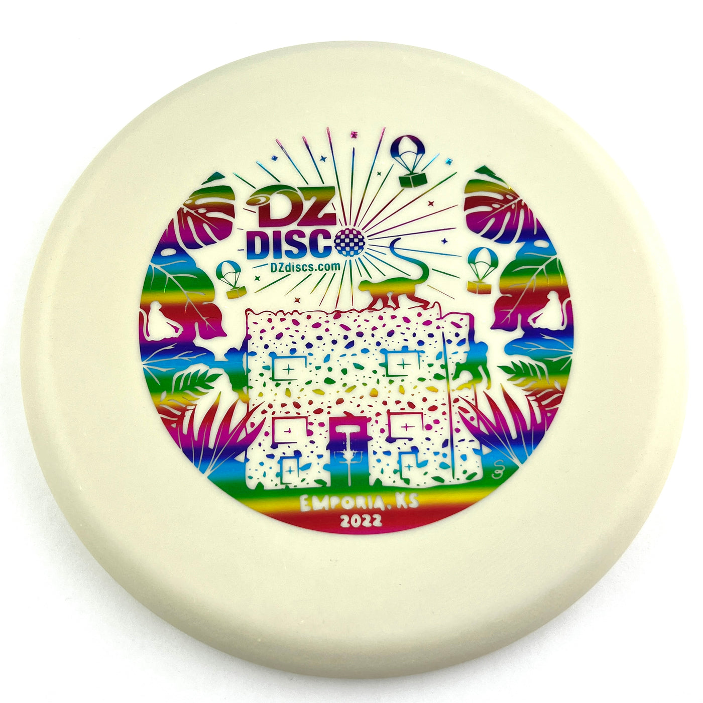 Innova Pro Glow Aviar3 Putter with Monkey Island - Emporia, KS - DZDiscO 2022 - STIFF Stamp - Speed 3