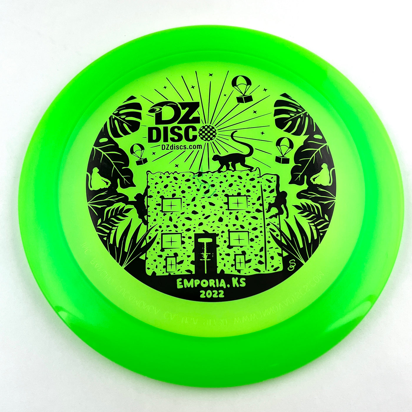 Innova Champion Wraith Distance Driver with Monkey Island - Emporia, KS - DZDiscO 2022 Stamp - Speed 11