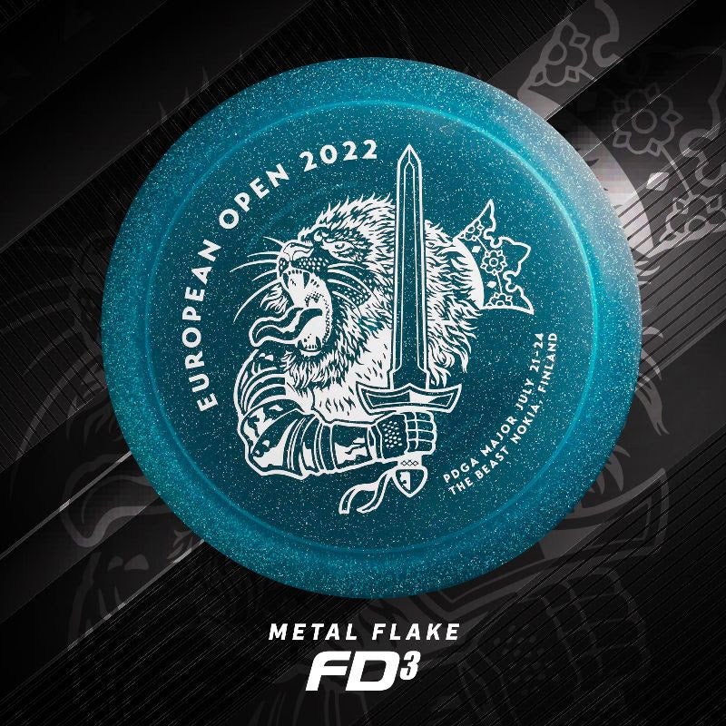 Discmania C-Line Metal Flake FD3 Fairway Driver with European Open 2022 - The Beast - Nokia, Finland Stamp - Speed 9