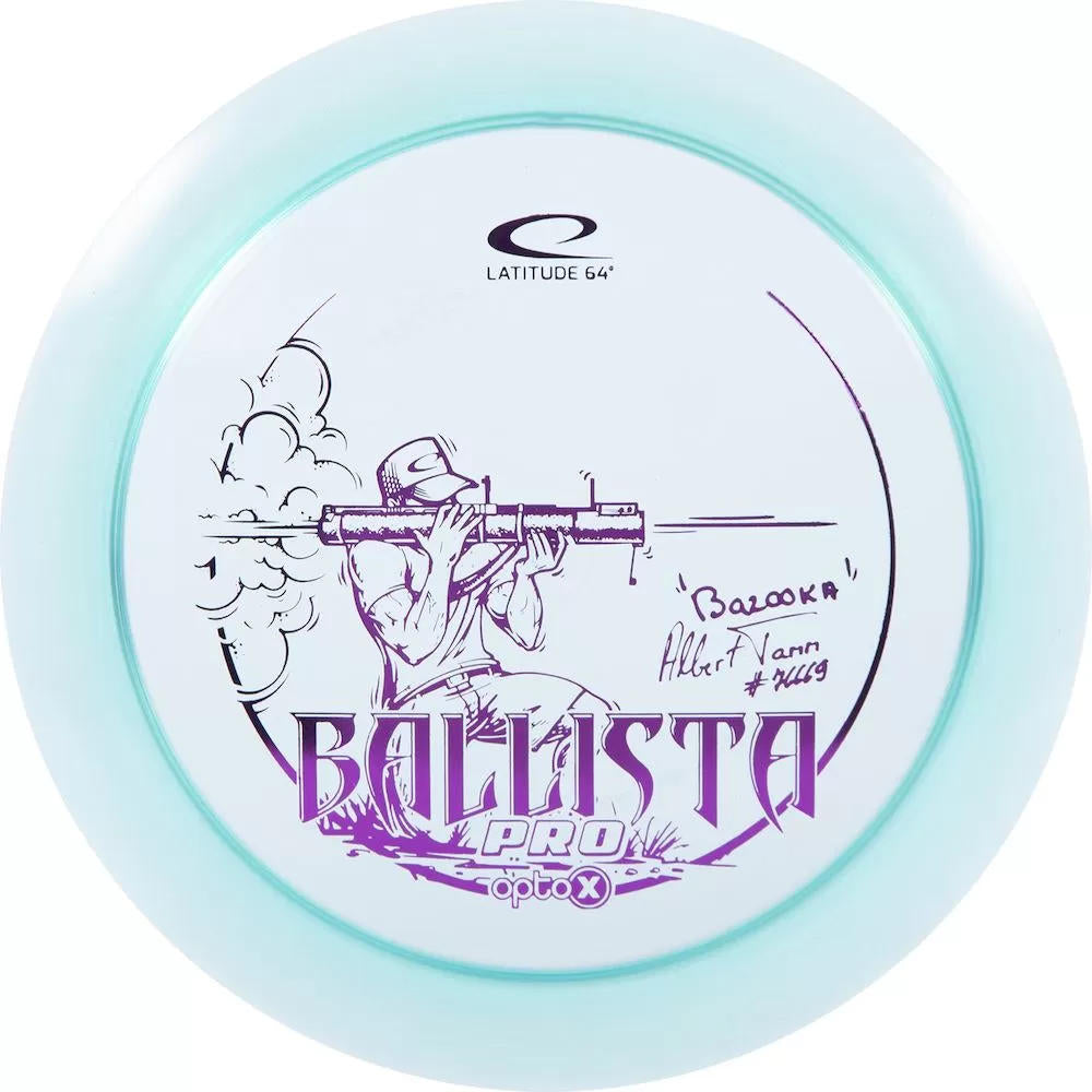 Latitude 64 Opto-X Ballista Pro Distance Driver with Albert Bazooka Tamm #76669 2022 Team Series Stamp - Speed 14