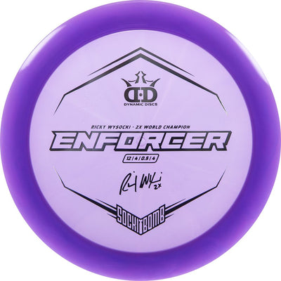 Dynamic Discs Lucid Ice Enforcer Distance Driver with Ricky Wysocki - 2X World Champion - SockiBomb Stamp - Speed 12