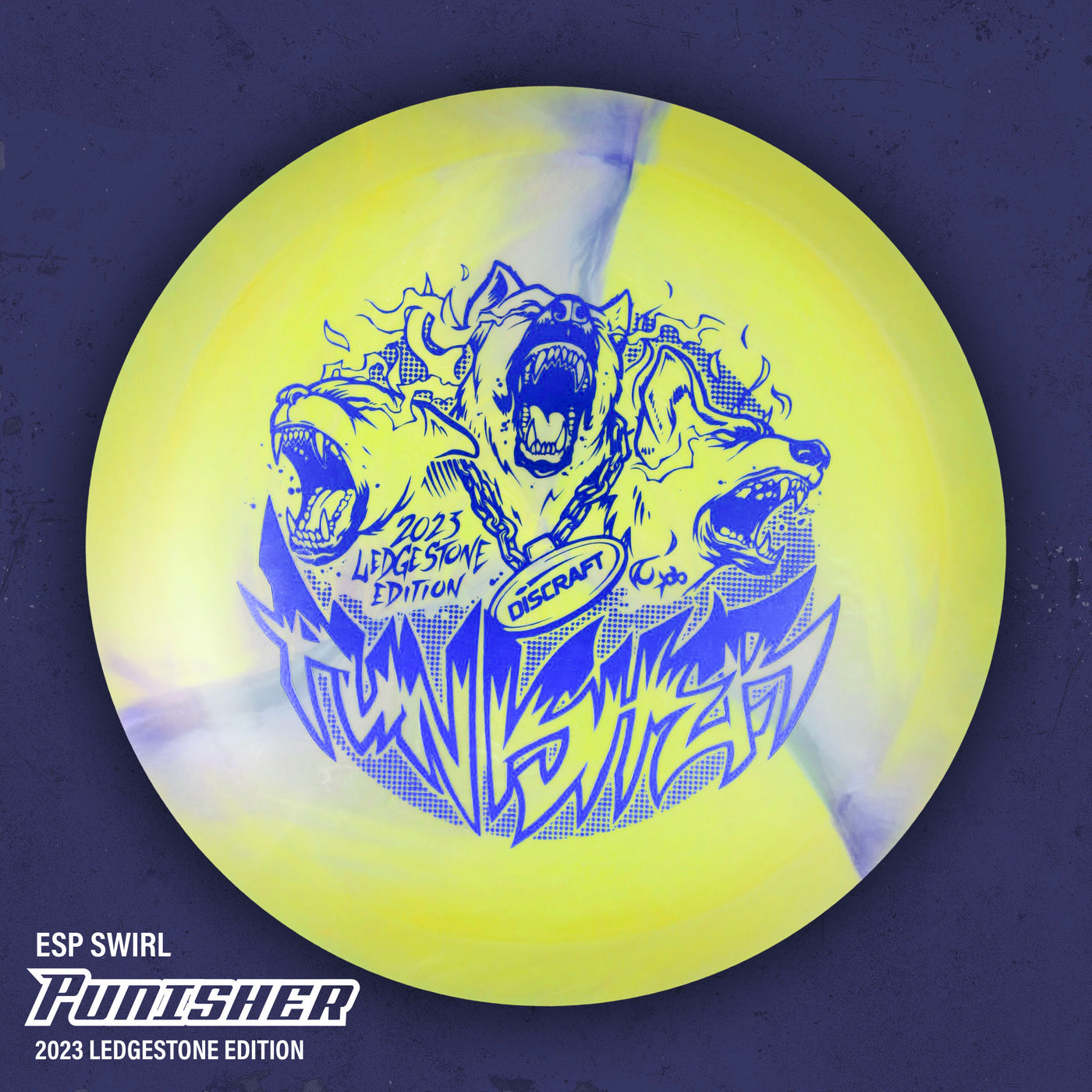 Discraft ESP Swirl Punisher Distance Driver with 2023 Ledgestone Edition - Wave 3 Stamp - Speed 12