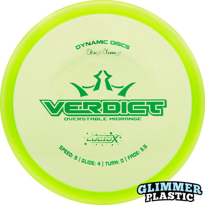 Dynamic Discs Lucid-X Glimmer Verdict Midrange with Chris Clemons Signature Team Series 2023 Stamp - Speed 5