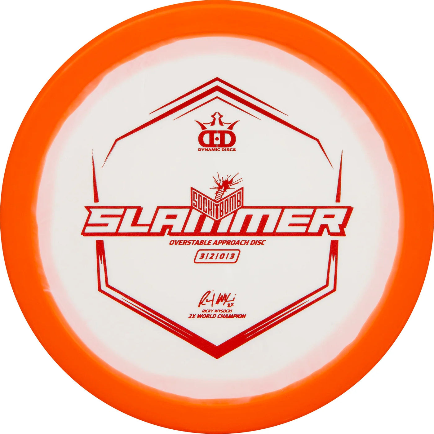 Dynamic Discs Classic Supreme Orbit SockiBomb Slammer Putter with Sockibomb Ignite V2 - Ricky Wysocki 2x World Champion Stamp - Speed 3