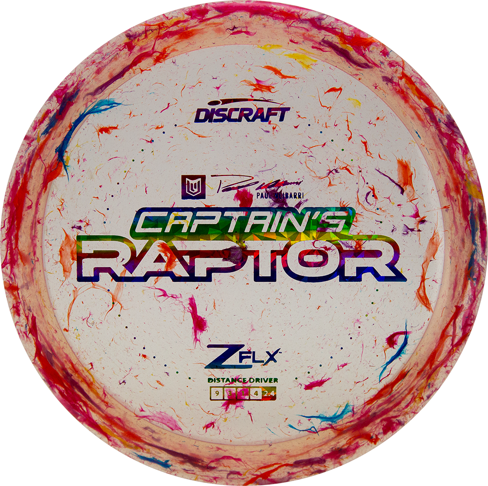 Discraft Jawbreaker Z FLX Captain's Raptor Distance Driver with Paul Ulibarri - 2023 Stamp - Speed 9