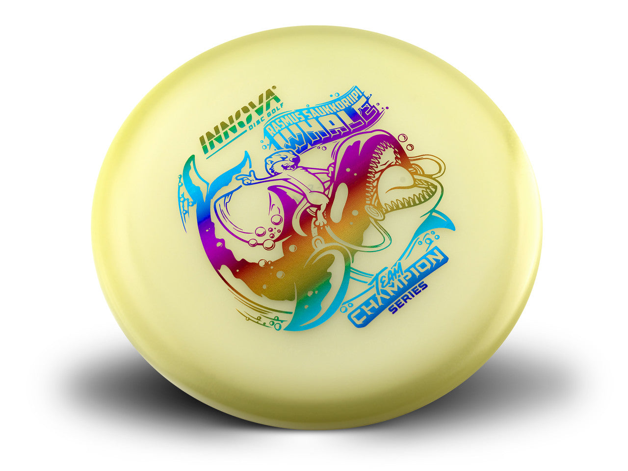 Innova Proto Glow Champion Whale Putter with Rasmus Saukkoriipi Team Champion Tour Series 2024 Stamp - Speed 2