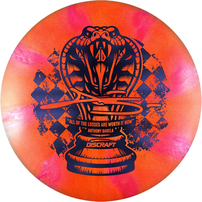 Discraft Titanium Color Shift Zone Putter with Anthony Barela Chess.com Champion - "All Of The Losses Are Worth It Now" Stamp - Speed 4