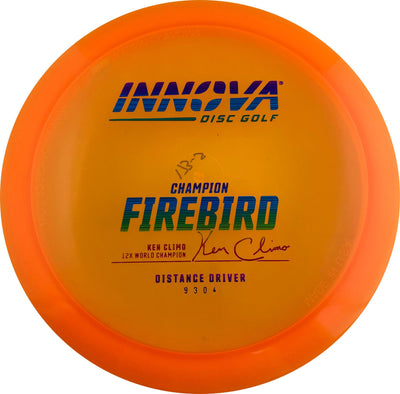 Innova Champion Firebird Distance Driver with Ken Climo 12X World Champion Signature Burst Logo Stock Stamp - Speed 9