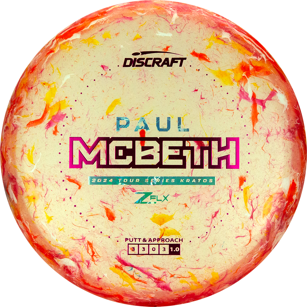 Discraft Jawbreaker Z FLX Kratos Putter with Paul McBeth 2024 Tour Series Stamp - Speed 3