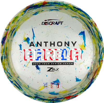 Discraft Jawbreaker Z FLX Venom Distance Driver with Anthony Barela 2024 Tour Series Stamp - Speed 13