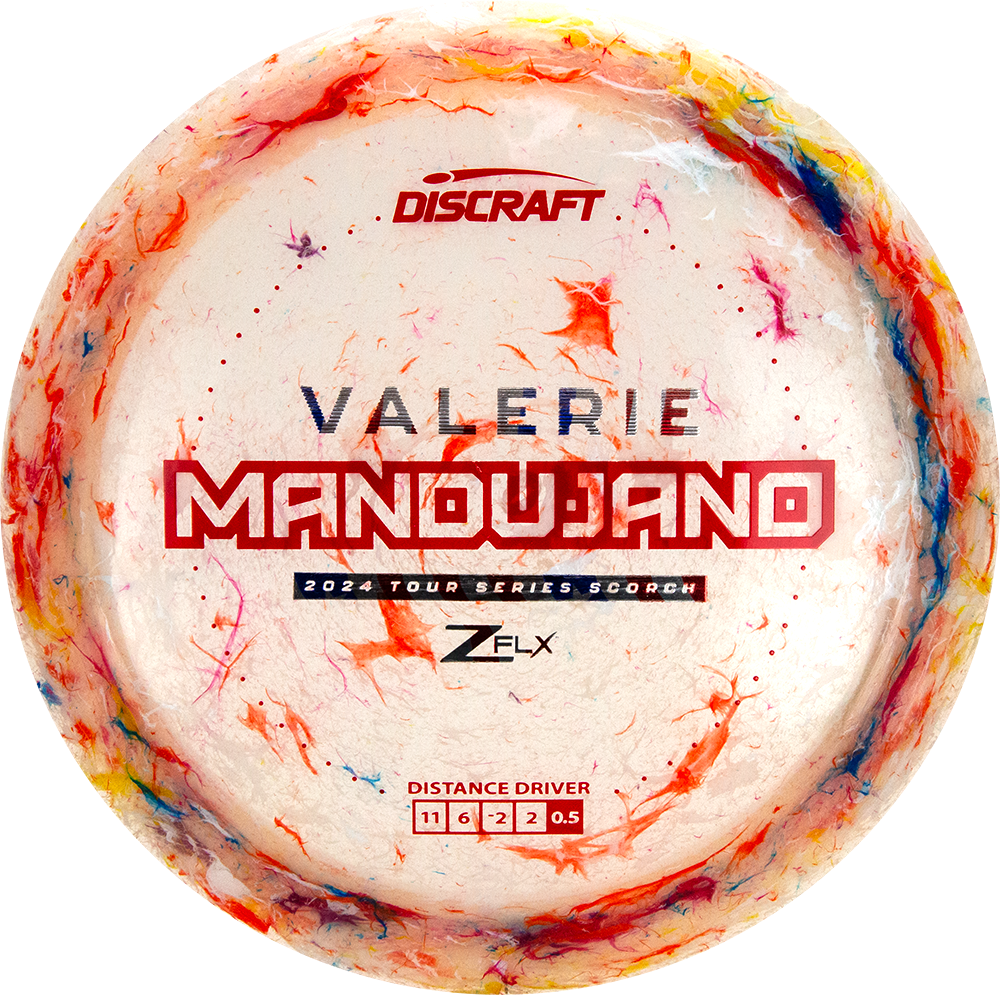 Discraft Jawbreaker Z FLX Scorch Distance Driver with Valerie Mandujano 2024 Tour Series Stamp - Speed 11