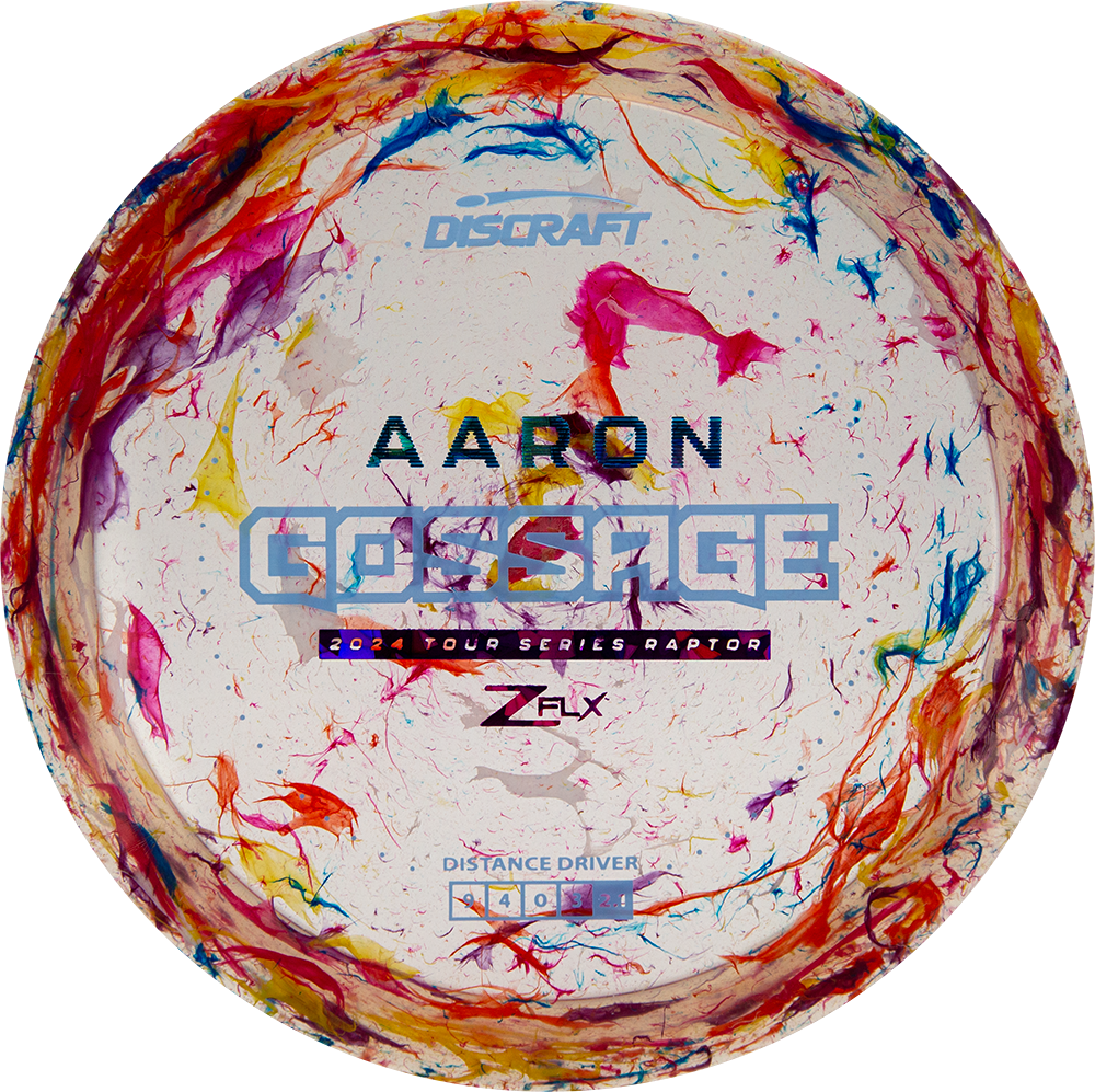 Discraft Jawbreaker Z FLX Raptor Distance Driver with Aaron Gossage 2024 Tour Series Stamp - Speed 9