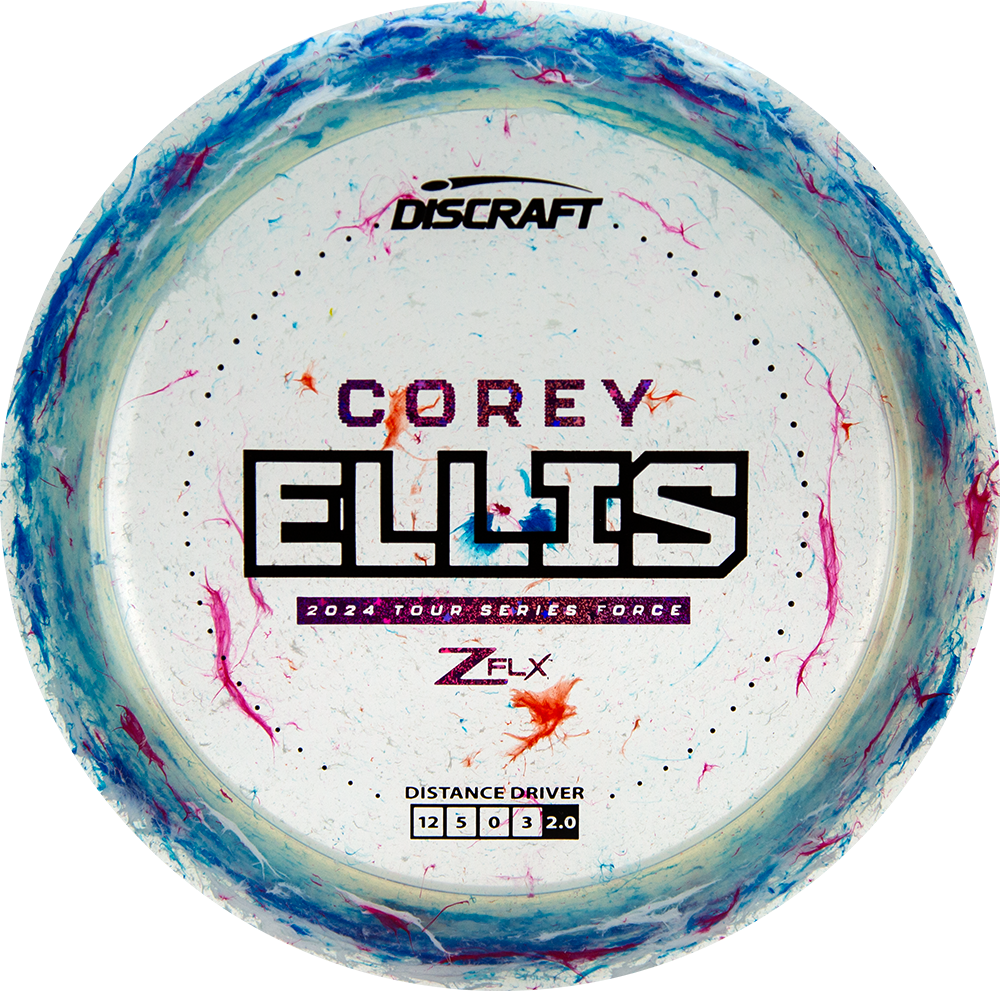 Discraft Jawbreaker Z FLX Force Distance Driver with Corey Ellis 2024 Tour Series Stamp - Speed 12