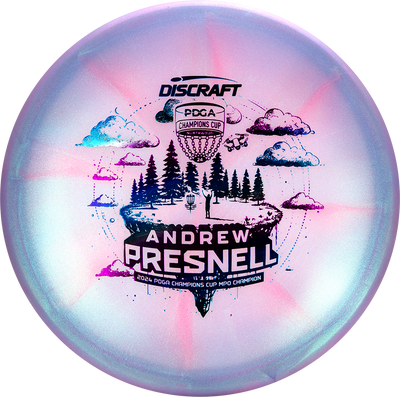 Discraft Elite Z Swirl ColorShift Drone Midrange with Andrew Presnell 2024 PDGA Champions Cup MPO Champion Stamp - Speed 5