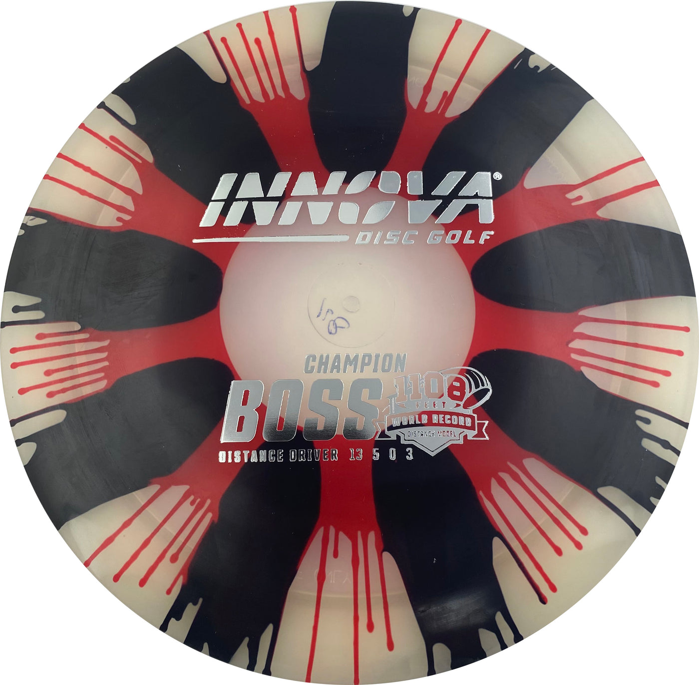 Innova Champion I-Dye Boss Distance Driver with Burst Logo Stock 1108 Feet World Record Stamp - Speed 13