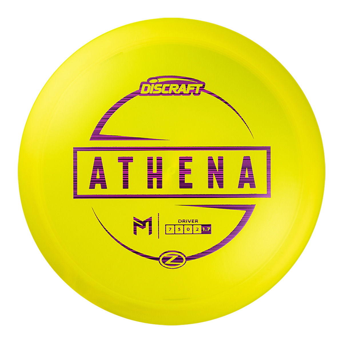 Discraft Elite Z Athena Fairway Driver with PM Logo Stock Stamp Stamp - Speed 7