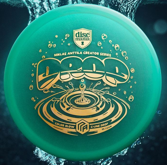 Discmania C-Line Color Glow Reinvented Drop Putter with Niklas Anttila Creator Series - NA Logo - Water Drop Stamp - Speed 4