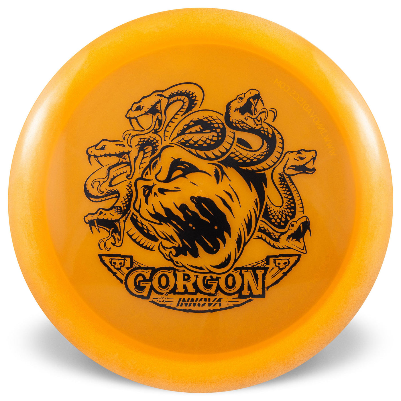 Innova Proto Color Glow Champion Gorgon Distance Driver with Pumpkin Head Medusa - Innova Halloween 2024 Stamp - Speed 10