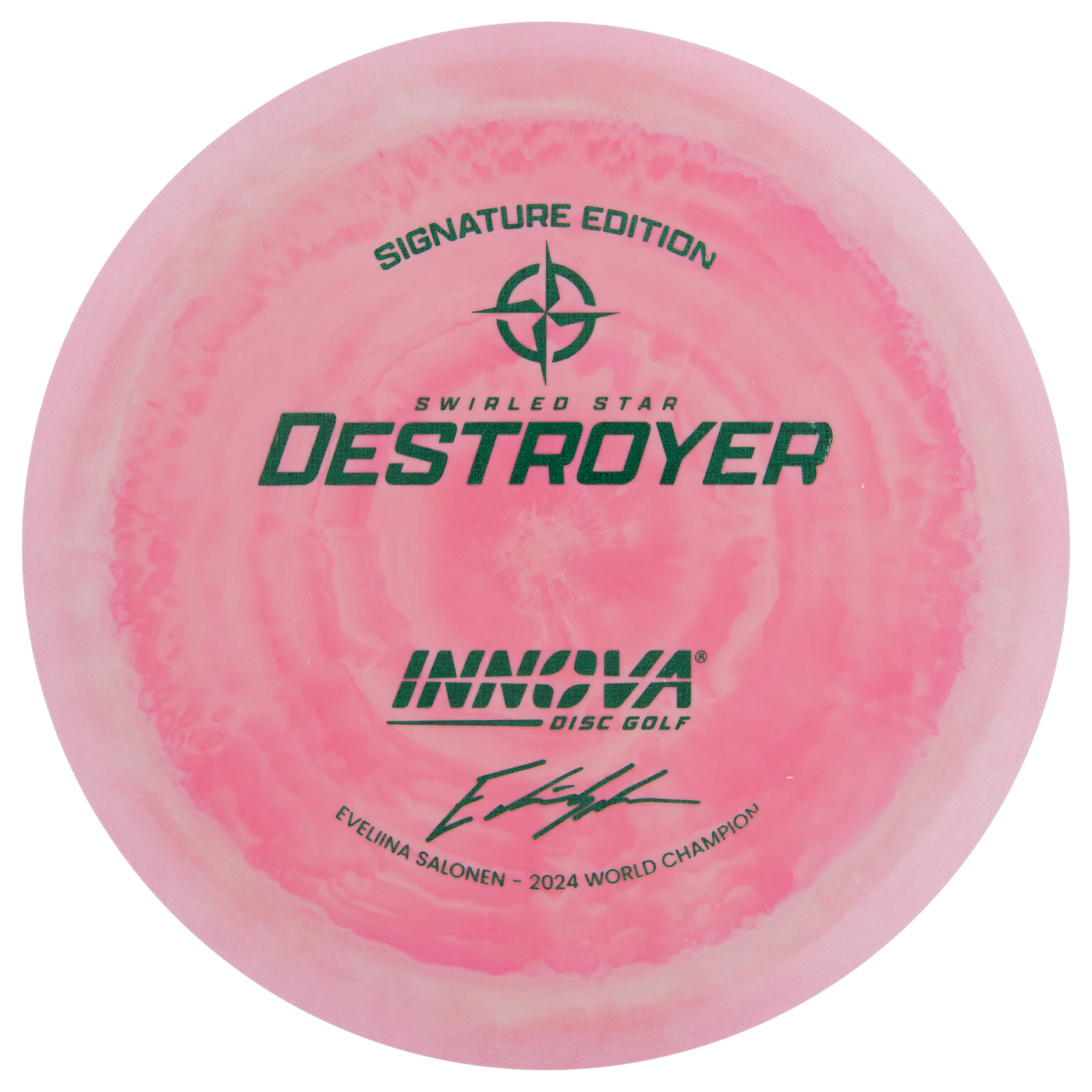 Innova Swirled Star Destroyer Distance Driver with Eveliina Salonen - 2024 World Champion Signature Edition Stamp - Speed 12