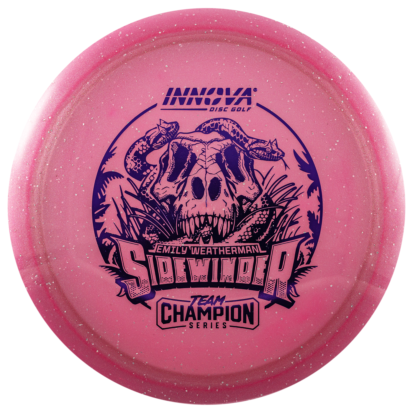 Innova Moondust Champion Sidewinder Distance Driver with Emily Weatherman Team Champion Series 2025 Stamp - Speed 9