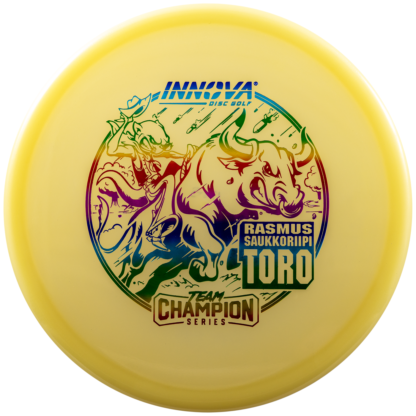 Innova Proto Glow Champion Toro Midrange with Rasmus Saukkoriipi Team Champion Series 2025 Stamp - Speed 4