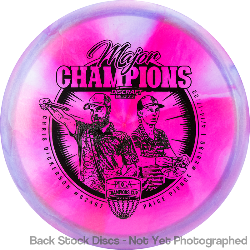 Discraft Elite Z Swirl Buzzz with Major Champions - Chris Dickerson - Paige Pierce - 2022 Stamp