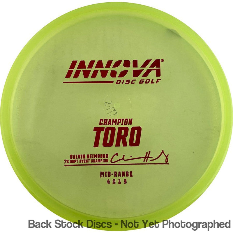 Innova Champion Toro with Calvin Heimburg 7X DGPT Event Champion Stamp