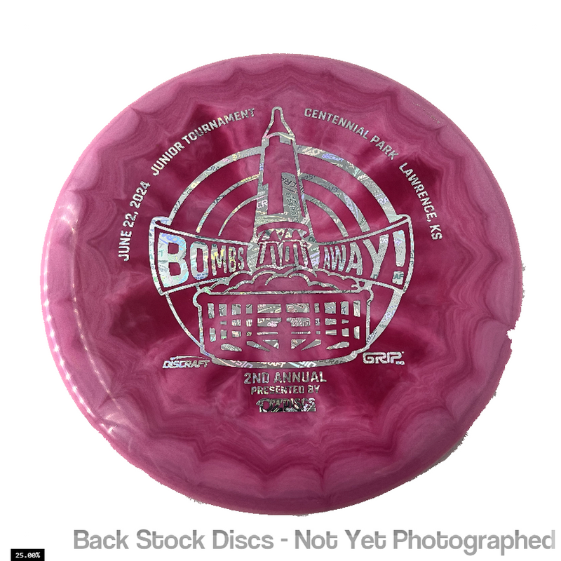 Discraft ESP Swirl Fierce with Bombs Away Junior Tournament 2024 | Lawrence, KS | Presented by DZDiscs, Discraft, and GRIPeq w/ 2023 Discraft Tour Series Bottom Stamp Stamp