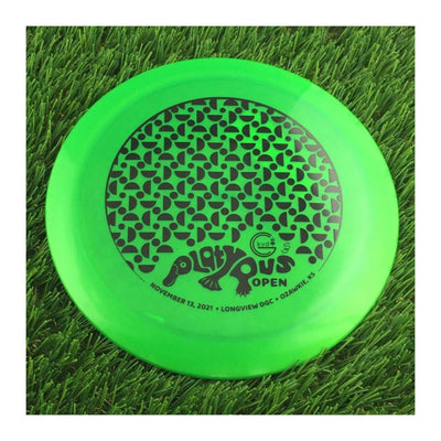 Discraft Elite Z Thrasher with KVDGC 2021 Platypus Open - Longview - Ozawkie, KS Stamp - 174g - Translucent Green