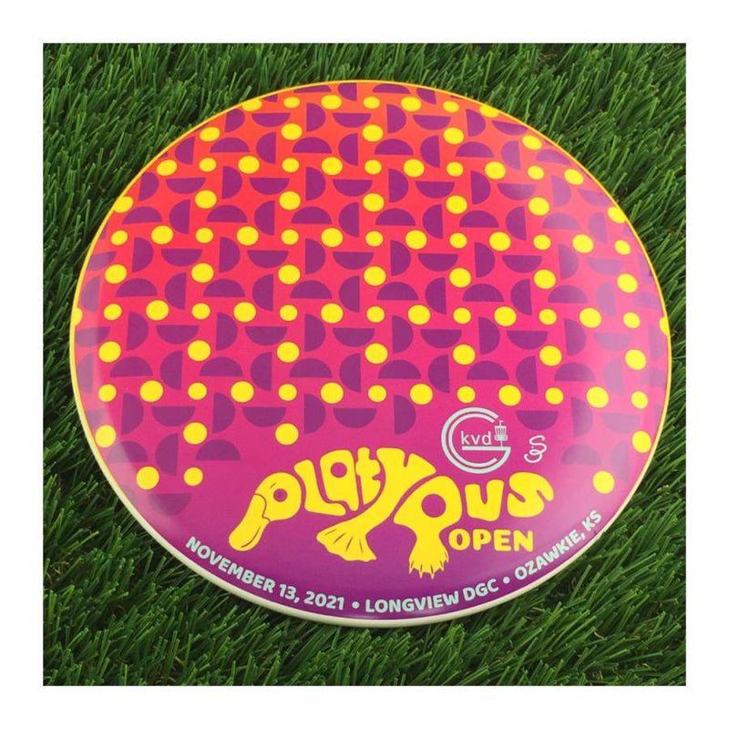 Discraft ESP SuperColor Buzzz with KVDGC 2021 Platypus Open - Longview - Ozawkie, KS Stamp