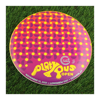 Discraft ESP SuperColor Buzzz with KVDGC 2021 Platypus Open - Longview - Ozawkie, KS Stamp