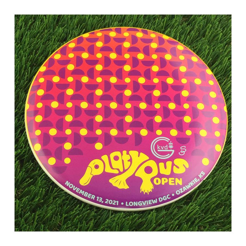 Discraft ESP SuperColor Buzzz with KVDGC 2021 Platypus Open - Longview - Ozawkie, KS Stamp