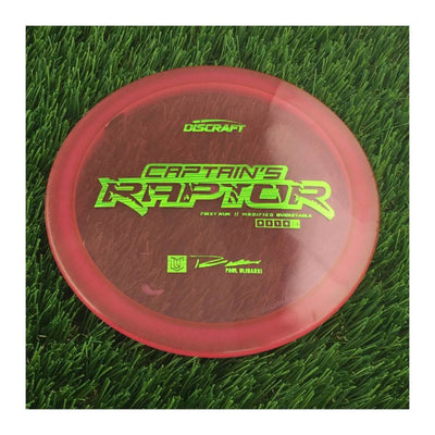 Discraft Special Blend Z Captain's Raptor with First Run // Modified Overstable - Paul Ulibarri Stamp - 174g - Translucent Dark Red