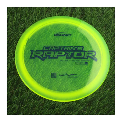 Discraft Special Blend Z Captain's Raptor with First Run // Modified Overstable - Paul Ulibarri Stamp - 174g - Translucent Yellow