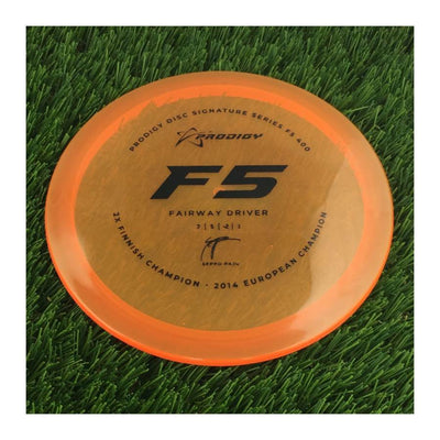 Prodigy 400 F5 with 2022 Signature Series Seppo Paju - 2X Finnish Champion - 2014 European Champion Stamp - 176g - Translucent Orange