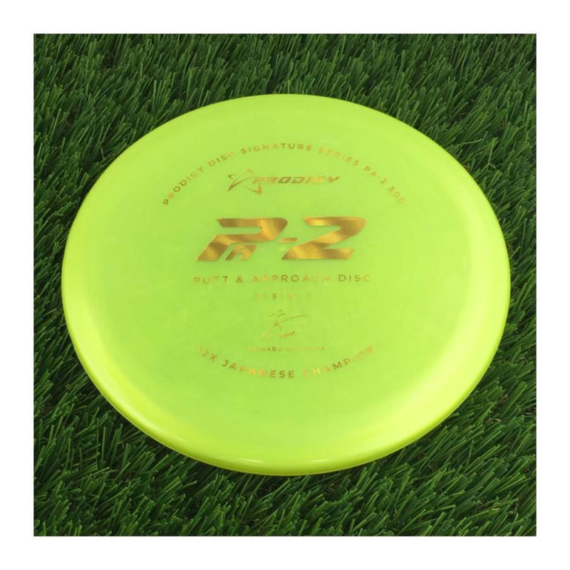 Prodigy 500 PA-2 with 2022 Signature Series Manabu Kajiyama - 12X Japanese Champion Stamp - 171g - Translucent Yellow