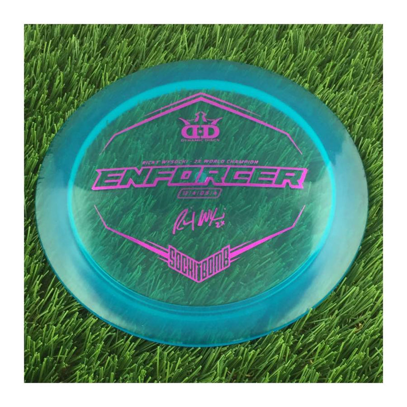 Dynamic Discs Lucid Enforcer with Ricky Wysocki - 2X World Champion - SockiBomb Stamp - 175g - Translucent Blue