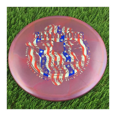 Discraft Elite Z Swirl Buzzz with Major Champions - Chris Dickerson - Paige Pierce - 2022 Stamp - 180g - Translucent Dark Pink