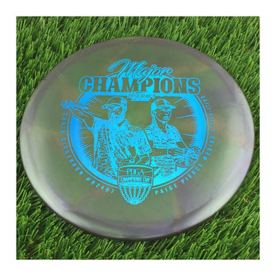 Discraft Elite Z Swirl Buzzz with Major Champions - Chris Dickerson - Paige Pierce - 2022 Stamp - 176g - Translucent Dark Purple