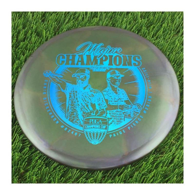 Discraft Elite Z Swirl Buzzz with Major Champions - Chris Dickerson - Paige Pierce - 2022 Stamp - 176g - Translucent Dark Purple