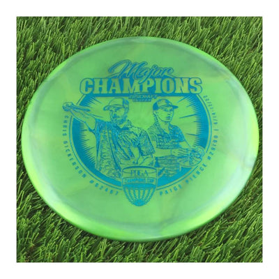 Discraft Elite Z Swirl Buzzz with Major Champions - Chris Dickerson - Paige Pierce - 2022 Stamp - 180g - Translucent Green