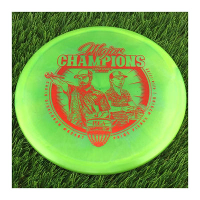 Discraft Elite Z Swirl Buzzz with Major Champions - Chris Dickerson - Paige Pierce - 2022 Stamp - 180g - Translucent Green