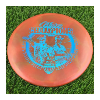 Discraft Elite Z Swirl Buzzz with Major Champions - Chris Dickerson - Paige Pierce - 2022 Stamp - 180g - Translucent Red