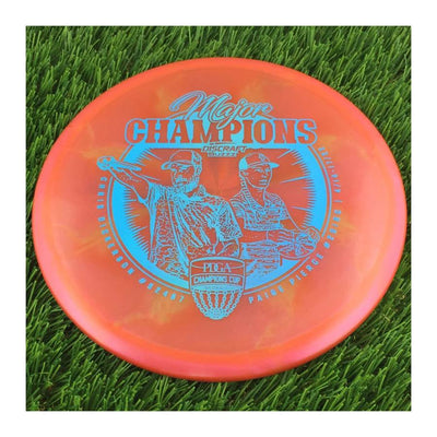 Discraft Elite Z Swirl Buzzz with Major Champions - Chris Dickerson - Paige Pierce - 2022 Stamp - 180g - Translucent Red