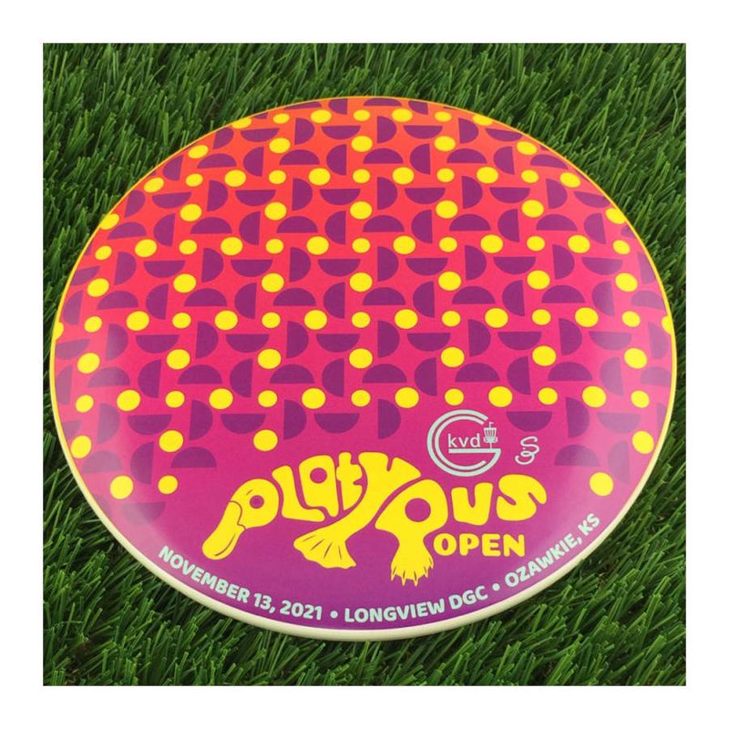 Discraft ESP SuperColor Buzzz with KVDGC 2021 Platypus Open - Longview - Ozawkie, KS Stamp